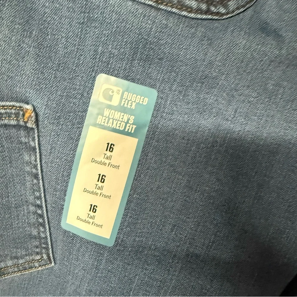 Carhartt Jeans Women 16 Tall Rugged Flex Relaxed Fit Double-Front Denim Stretch